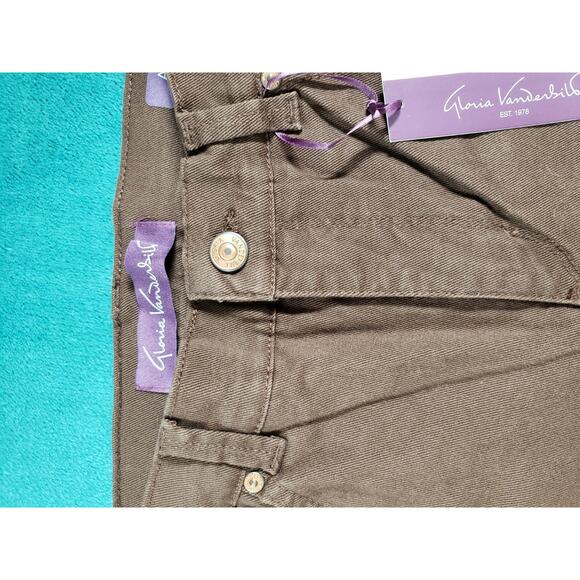 Gloria Vanderbilt Jeans Size 8 Petite Womens Brown Pants Stretch Straight NWT - Picture 8 of 15